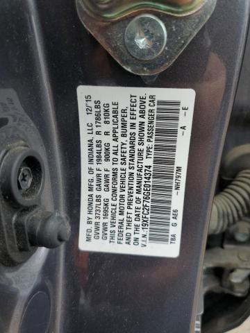 19XFC2F76GE014374 2016 Honda Civic Ex
