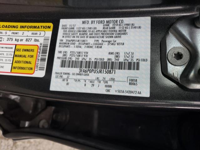 VIN 3FA6P0PU5JR150871 2018 Ford Fusion, Se Phev no.12