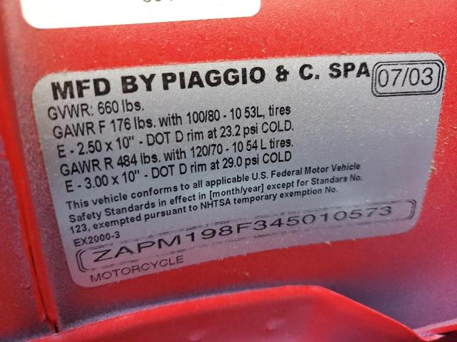 2004 VESPA M198F ZAPM198F345010573