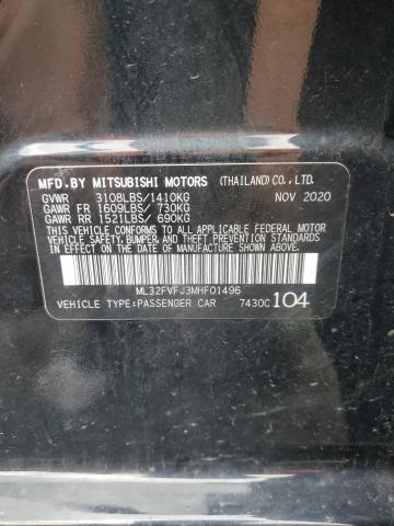 2021 Mitsubishi Mirage G4 Se VIN: ML32FVFJ3MHF01496 Lot: 62266964