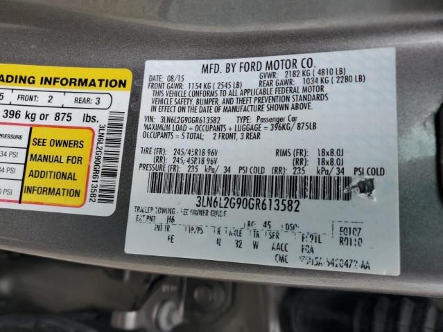 2016 LINCOLN MKZ - 3LN6L2G90GR613582