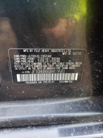 2010 Subaru Impreza 2.5I Premium VIN: JF1GH6B66AH819583 Lot: 61251884