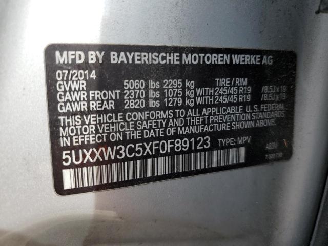 VIN 5UXXW3C5XF0F89123 2015 BMW X4, Xdrive28I no.13