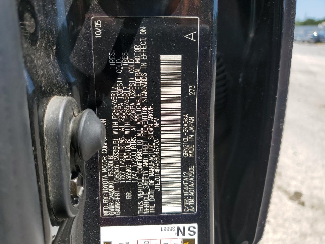 JTEZU14R968046703 2006 Toyota 4Runner Sr5