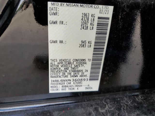 VIN 1N4BL4DVXPN360893 2023 Nissan Altima, SV no.12