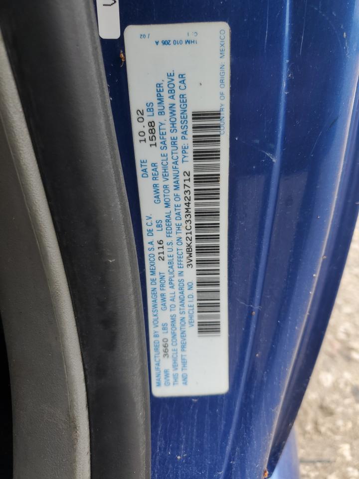 3VWBK21C33M423712 2003 Volkswagen New Beetle Gl