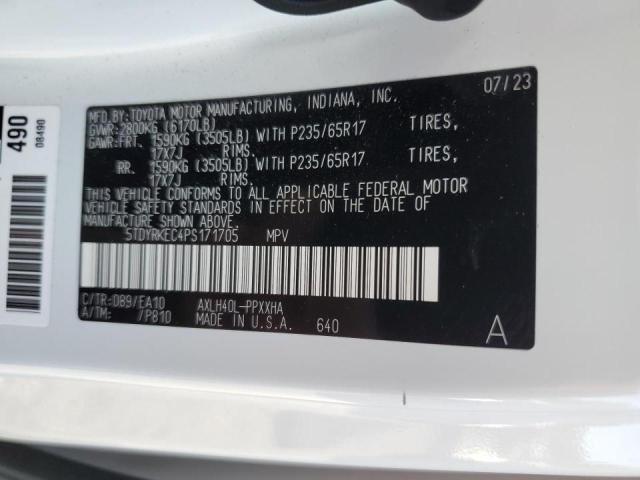 2023 Toyota Sienna Xle VIN: 5TDYRKEC4PS171705 Lot: 61656374