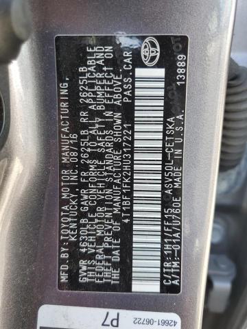 4T1BF1FK2HU317221 2017 TOYOTA CAMRY - Image 12