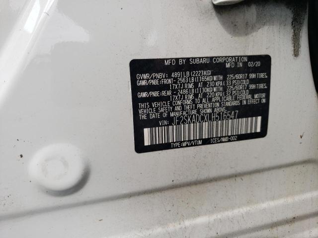 2020 SUBARU FORESTER JF2SKADCXLH516547