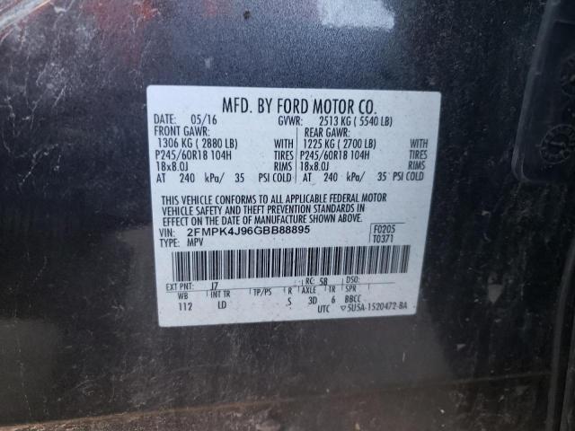 2016 FORD EDGE SEL - 2FMPK4J96GBB88895