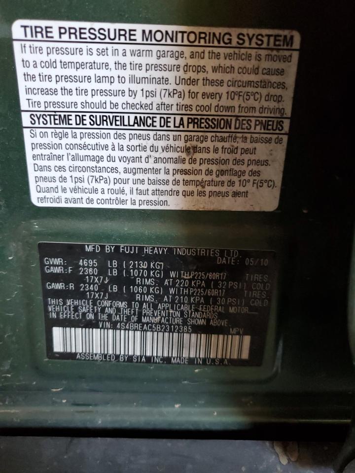 4S4BREAC5B2312385 2011 Subaru Outback 3.6R