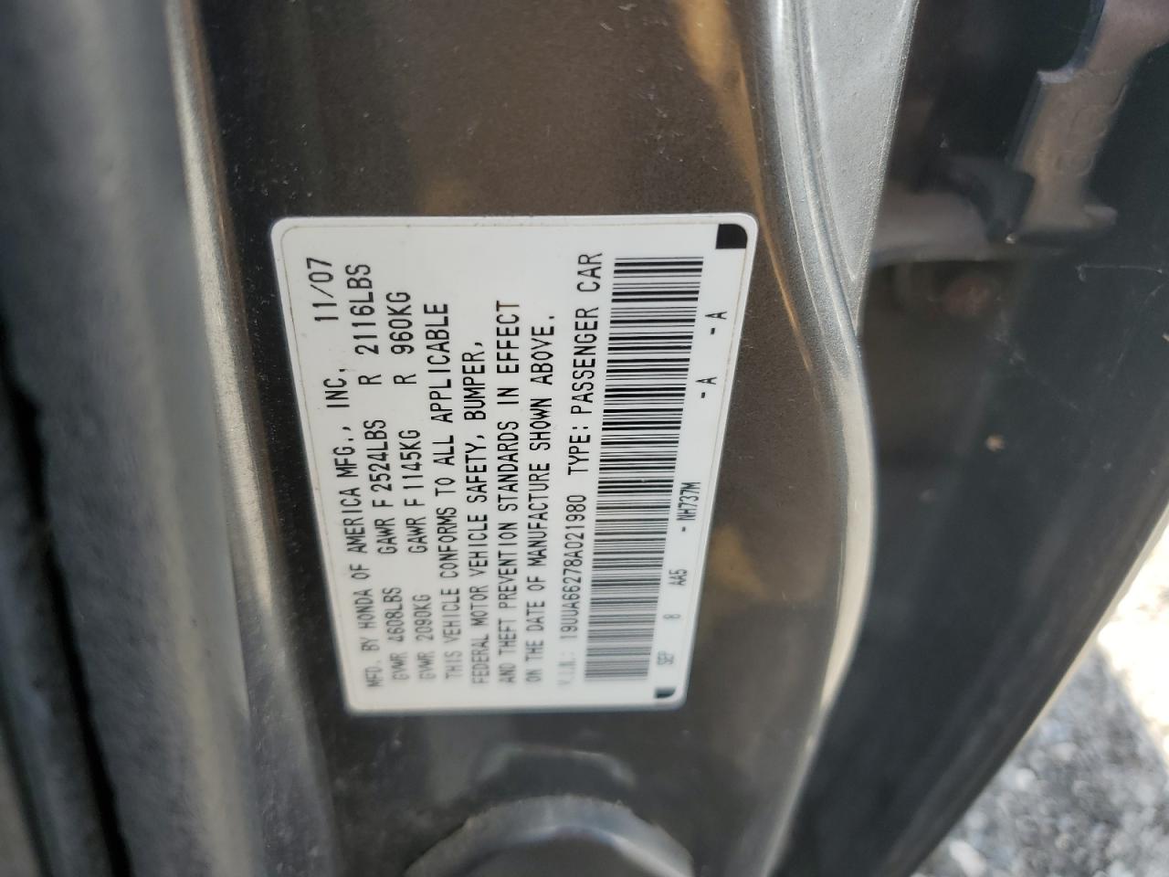 19UUA66278A021980 2008 Acura Tl