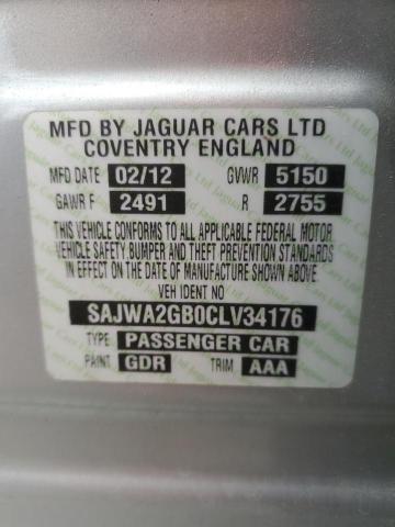 2012 Jaguar Xjl VIN: SAJWA2GB0CLV34176 Lot: 62248894