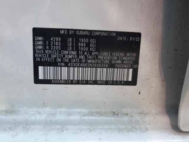 2022 Subaru Impreza VIN: 4S3GKAB62N3606356 Lot: 55299904