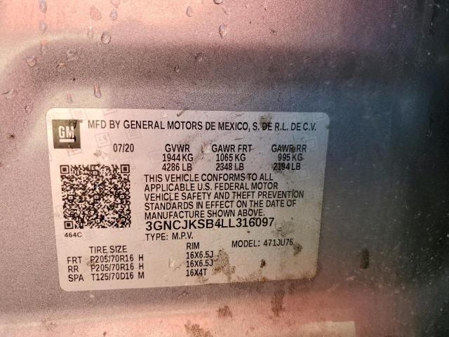 3GNCJKSB4LL316097 Chevrolet Trax LS 13