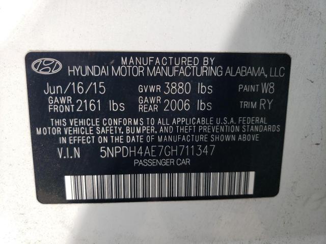 5NPDH4AE7GH711347 2016 Hyundai Elantra Se