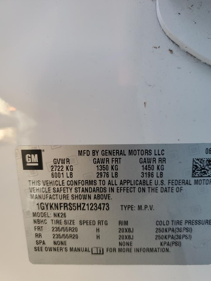 1GYKNFRS5HZ123473 2017 Cadillac Xt5 Platinum