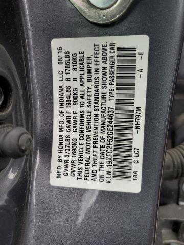 VIN 19XFC2F52GE244637 2016 Honda Civic, LX no.12