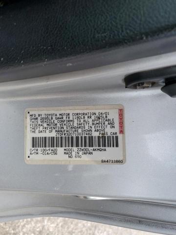 2001 Toyota Mr2 Spyder VIN: JTDFR320710037482 Lot: 62176044