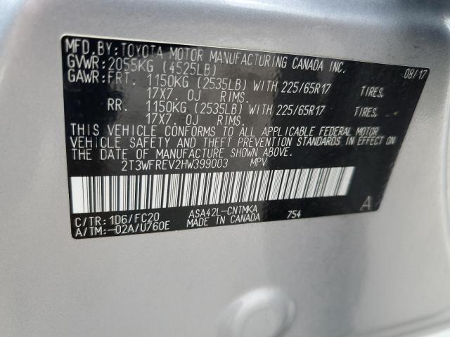 2017 Toyota Rav4 Xle VIN: 2T3WFREV2HW399003 Lot: 62705794