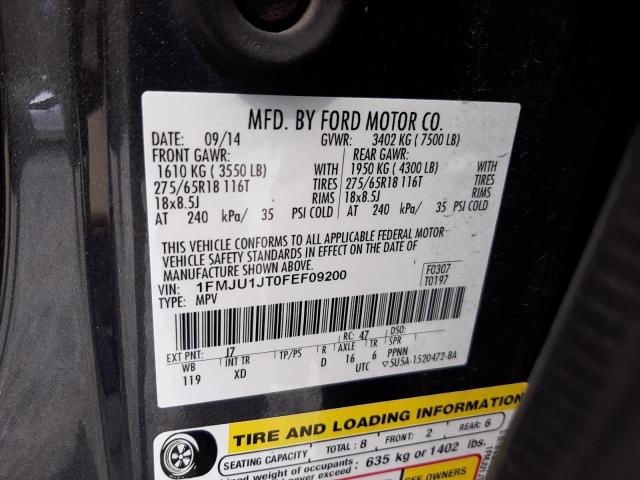 VIN 1FMJU1JT0FEF09200 2015 Ford Expedition, Xlt no.13