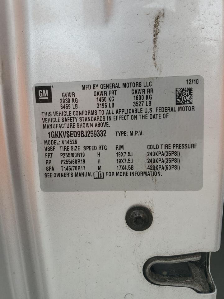 1GKKVSED9BJ259332 2011 GMC Acadia Slt-2