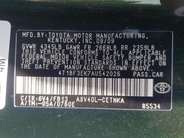 4T1BF3EK7AU542026 2010 Toyota Camry Base