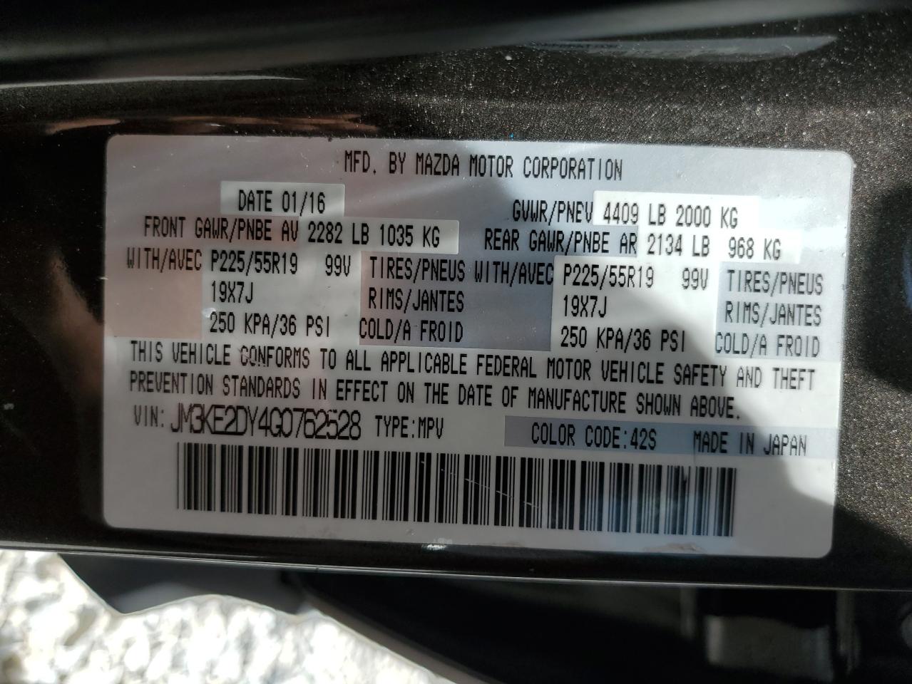 JM3KE2DY4G0762528 2016 Mazda Cx-5 Gt