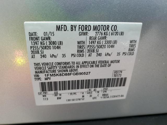2015 FORD EXPLORER X 1FM5K8D88FGB90527