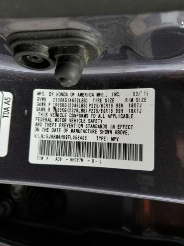 2015 Honda Cr-V Touring VIN: 5J6RM4H99FL058406 Lot: 61088904