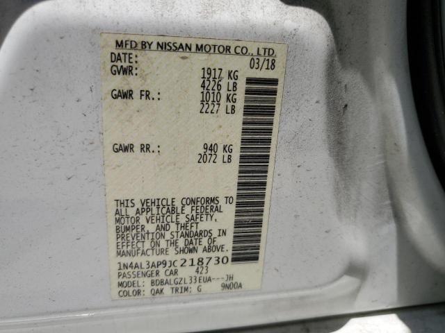 2018 NISSAN ALTIMA 2.5 - 1N4AL3AP9JC218730