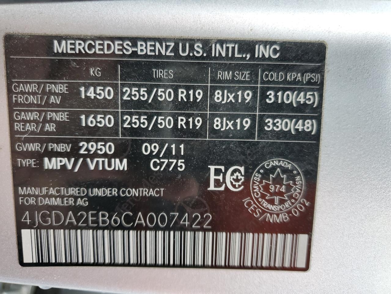 4JGDA2EB6CA007422 2012 Mercedes-Benz Ml 350 Bluetec