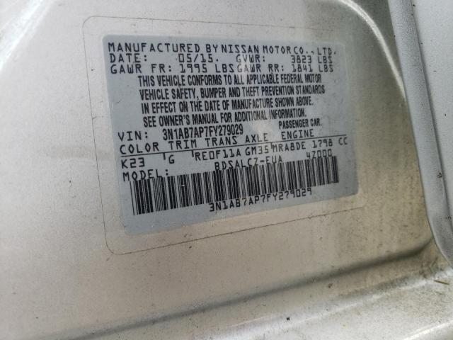 VIN 3N1AB7AP7FY279029 2015 NISSAN SENTRA no.12