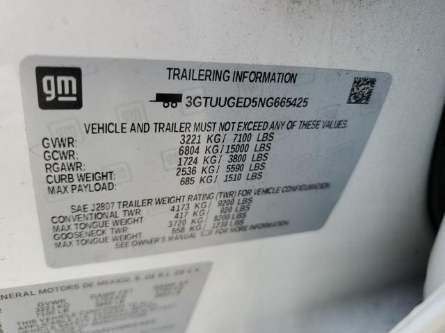 2022 GMC SIERRA K15 - 3GTUUGED5NG665425
