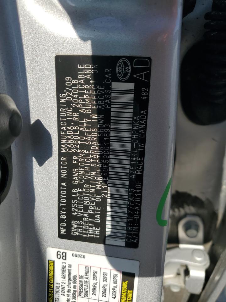 2T1LE40E59C011693 2009 Toyota Corolla Matrix S