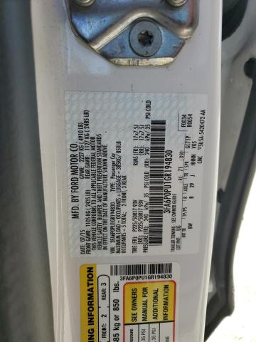 2016 FORD FUSION SE - 3FA6P0PU1GR194830