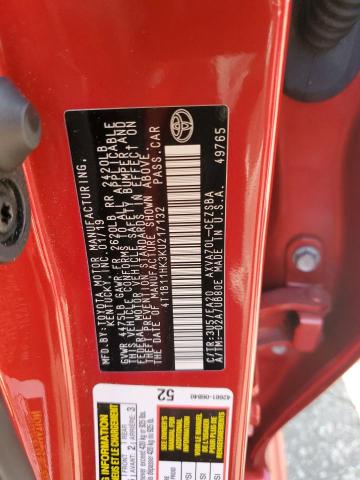 2019 TOYOTA CAMRY L - 4T1B11HK3KU217132
