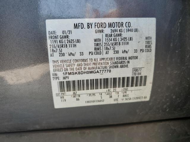 2021 FORD EXPLORER X - 1FMSK8DH0MGA77770