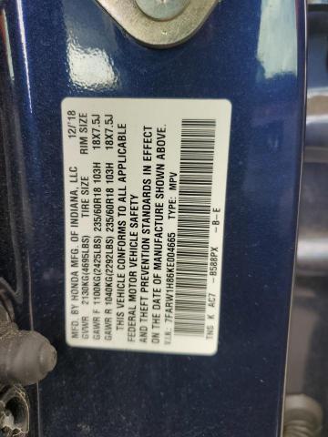 2019 HONDA CR-V EXL - 7FARW1H86KE004665