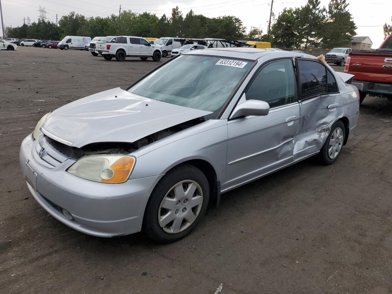 Lot #2823522142 2001 HONDA CIVIC EX