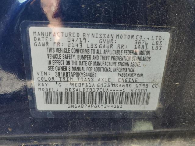 2019 Nissan Sentra S VIN: 3N1AB7AP8KY344061 Lot: 62318284