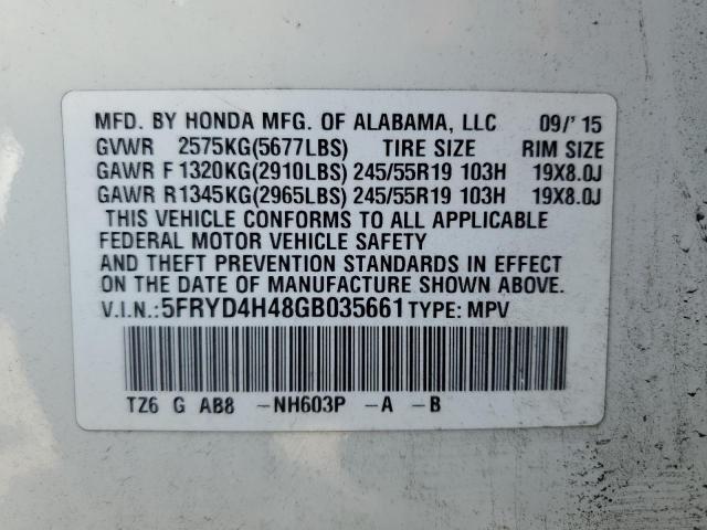 2016 ACURA MDX TECHNO 5FRYD4H48GB035661