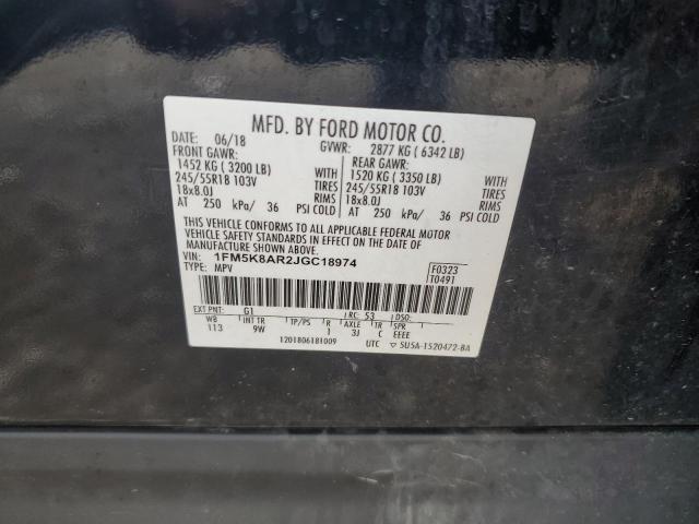 2018 Ford Explorer Police Interceptor VIN: 1FM5K8AR2JGC18974 Lot: 62522634