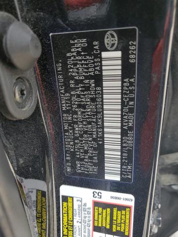 VIN 4T1K61AK9LU906038 2020 Toyota Camry, Xse no.12