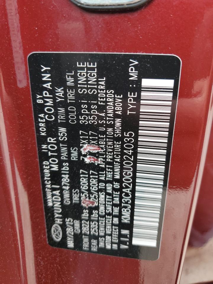 KM8J3CA20GU024035 2016 Hyundai Tucson Limited