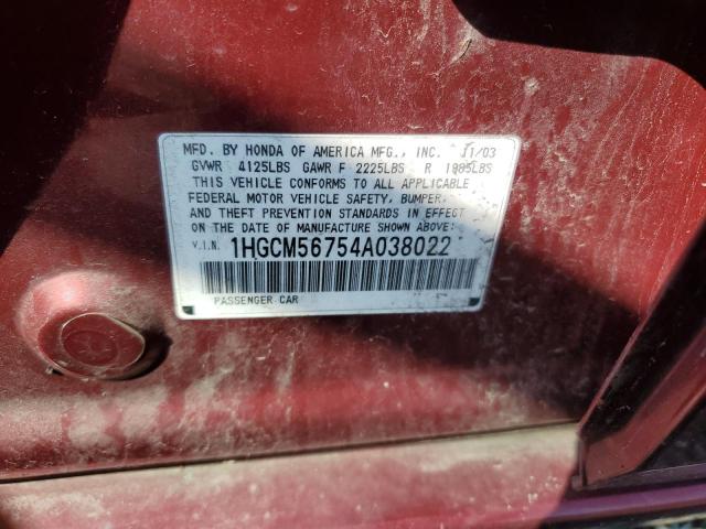 1HGCM56754A038022 2004 Honda Accord Ex