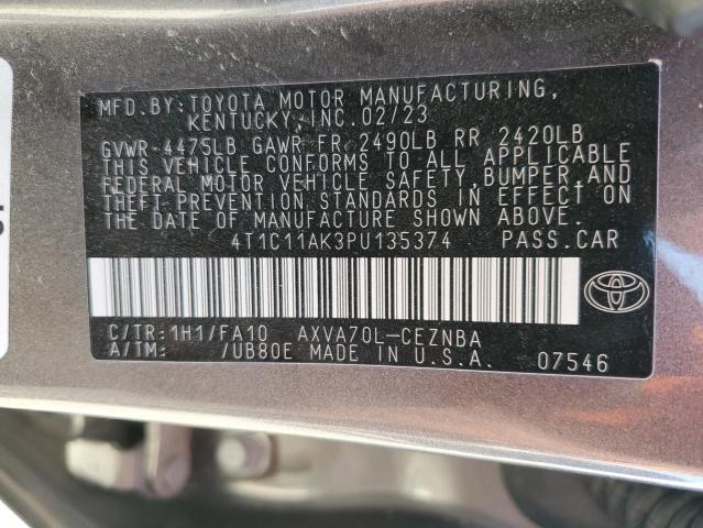 VIN 4T1C11AK3PU135374 2023 Toyota Camry, LE no.12