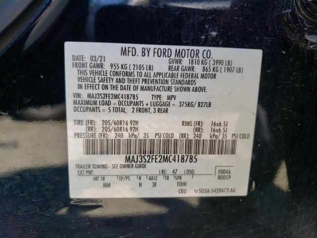 2021 Ford Ecosport S VIN: MAJ3S2FE2MC418785 Lot: 61427344