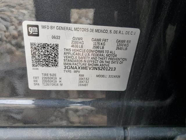 2022 CHEVROLET EQUINOX RS - 3GNAXWEV3NS201213