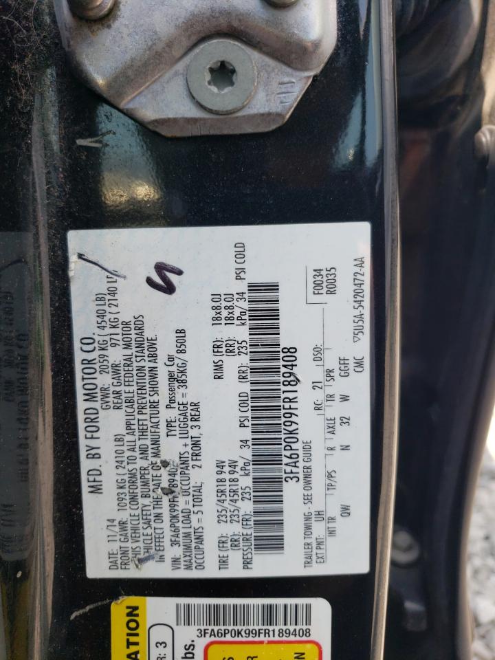 Lot #2828553276 2015 FORD FUSION TIT